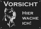 Preview: Aluminium Warnschild Dogo Argentino VORSICHT Hier wache ich!